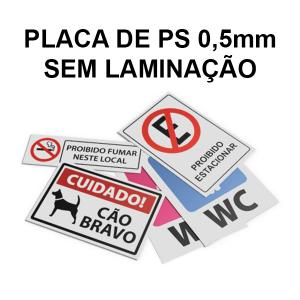 PLACA 0,5mm - ADESIVADA SEM LAMINAÇÃO    SEM LAMINAÇÃO  